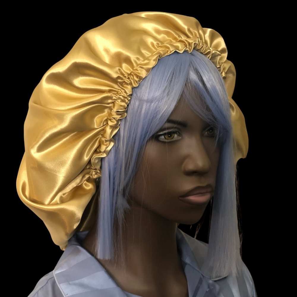 Satin Fully Reversible Bonnet - Yellow/Yellow